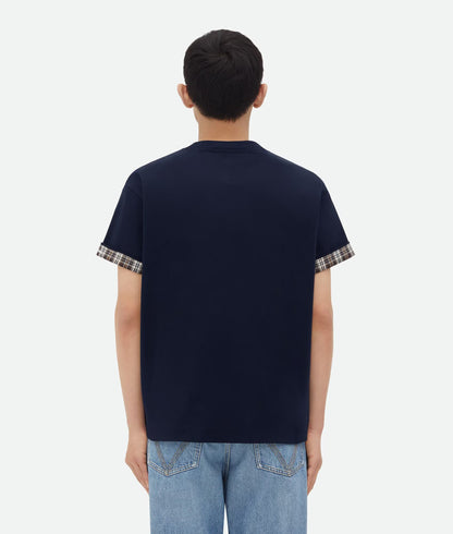 Bottega Veneta Double Layer Checked Cotton T-Shirt