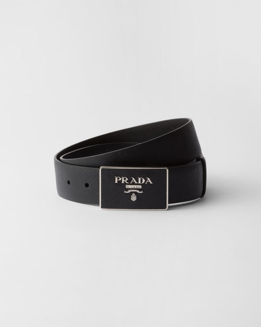 Saffiano leather belt