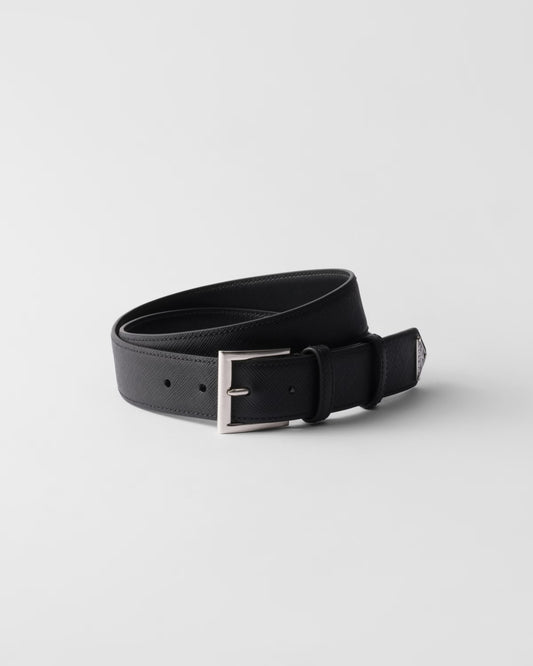 Saffiano leather belt