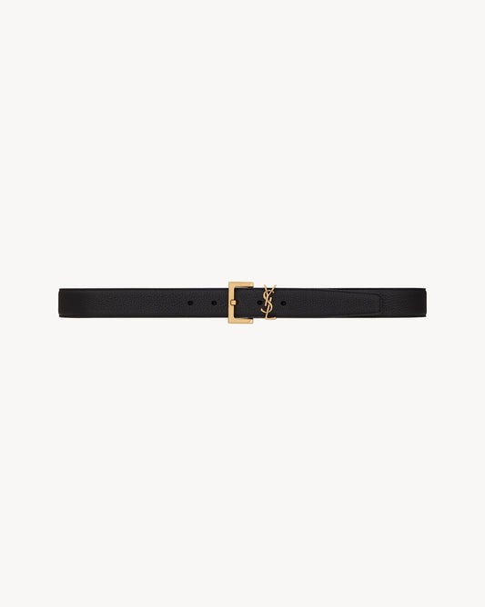 Cassandre BELT WITH SQUARE BUCKLE IN GRAINED LEATHER