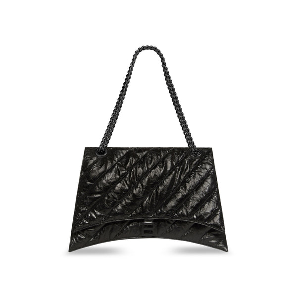 Crush Large Chain Bag Quilted in Black