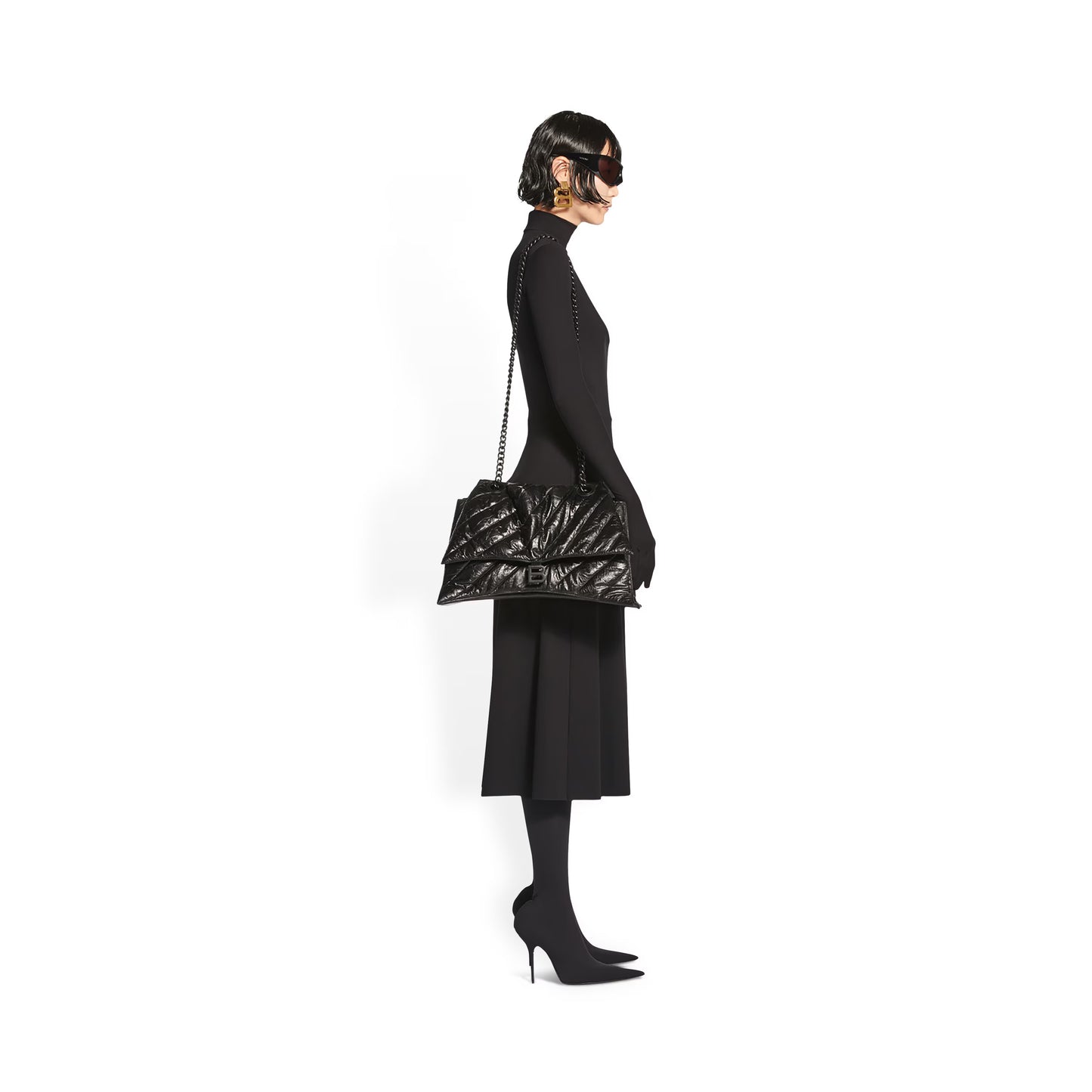 Balenciaga Crush Large Chain Bag Quilted in Black