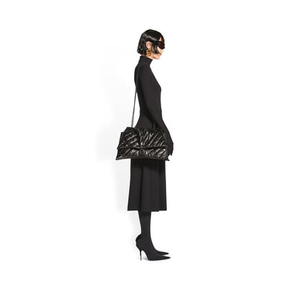 Balenciaga Crush Large Chain Bag Quilted in Black