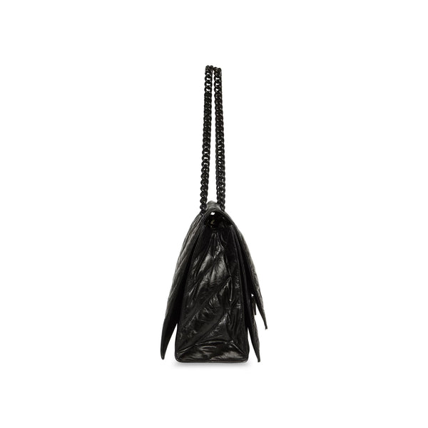Crush Large Chain Bag Quilted in Black