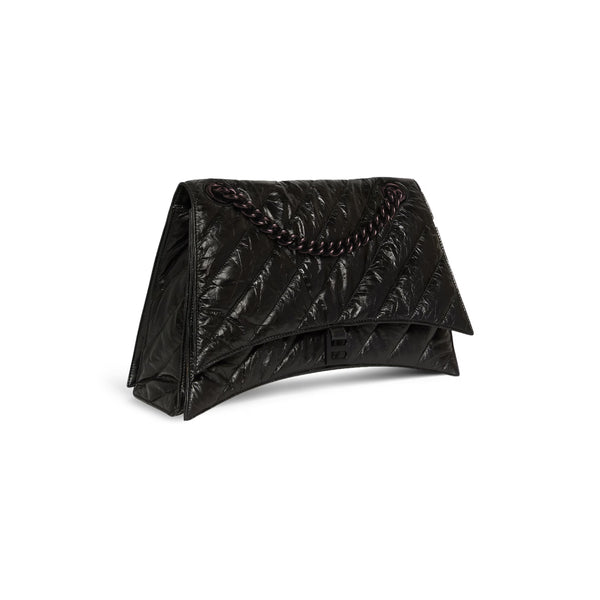 Crush Large Chain Bag Quilted in Black