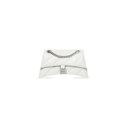 Balenciaga Crush Small Chain Bag Quilted in Optic White
