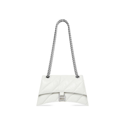 Balenciaga Crush Small Chain Bag Quilted in Optic White