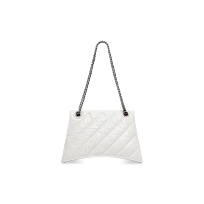 Balenciaga Crush Medium Chain Bag Quilted in Optic White