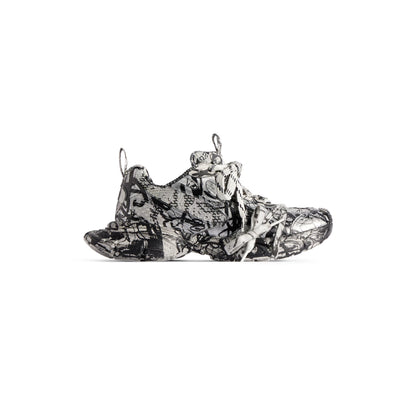 Women's Balenciaga 3XL Extreme Graffiti Sneaker in White/Black