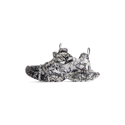 Women's Balenciaga 3XL Extreme Graffiti Sneaker in White/Black