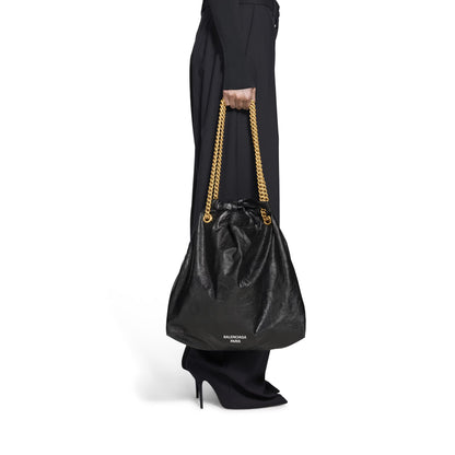 Balenciaga Crush Medium Tote Bag in Black
