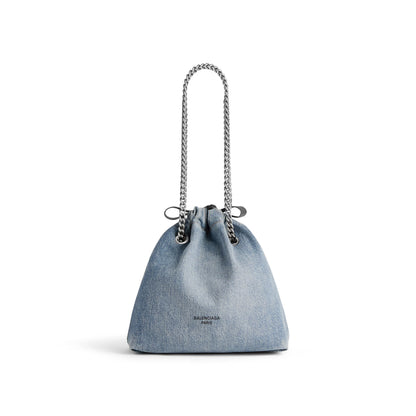 Balenciaga Crush Small Tote Bag Denim in Blue