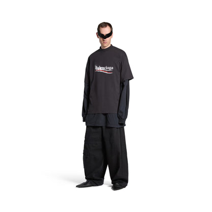 Balenciaga Political Stencil T-shirt Medium Fit in Black/white