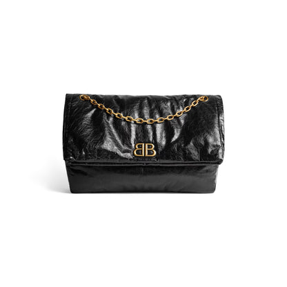 Monaco Large Chain Bag in Black