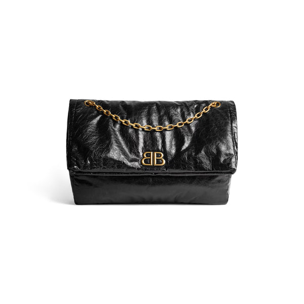 Monaco Large Chain Bag in Black
