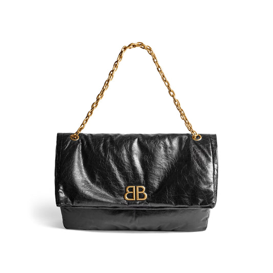 Monaco Large Chain Bag in Black
