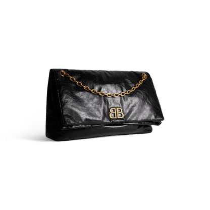 Monaco Large Chain Bag in Black