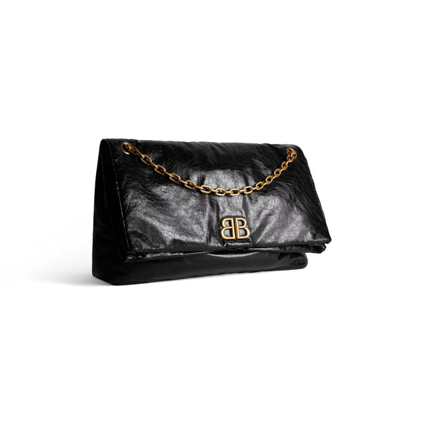Monaco Large Chain Bag in Black