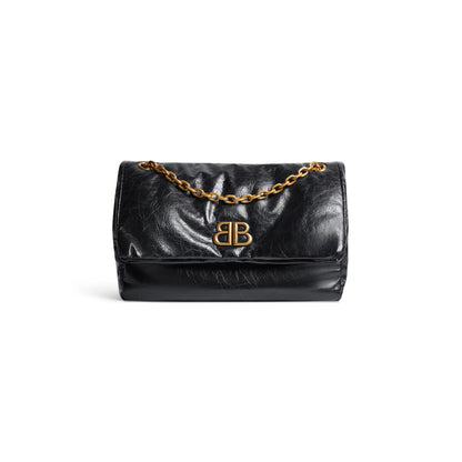 Balenciaga Monaco Medium Chain Bag in Black