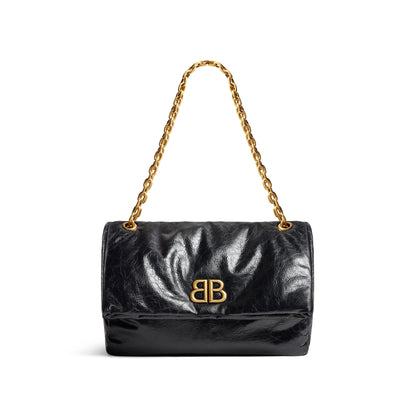Balenciaga Monaco Medium Chain Bag in Black