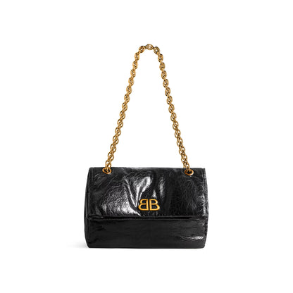 Balenciaga Monaco Small Chain Bag in Black