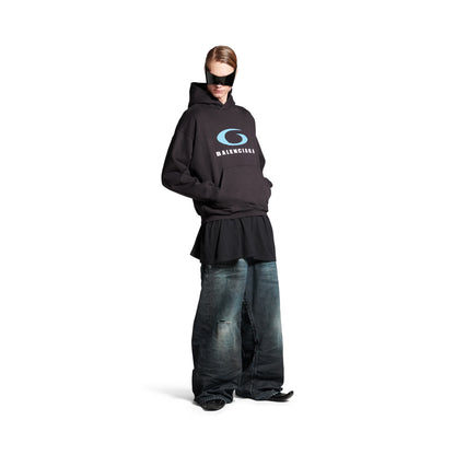 Balenciaga Loop Sports Icon Hoodie Medium Fit in Black