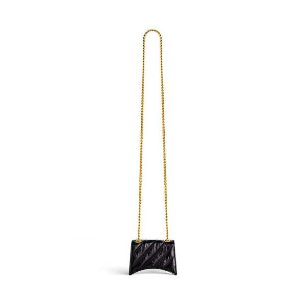 Crush Mini Chain Bag Quilted in Black