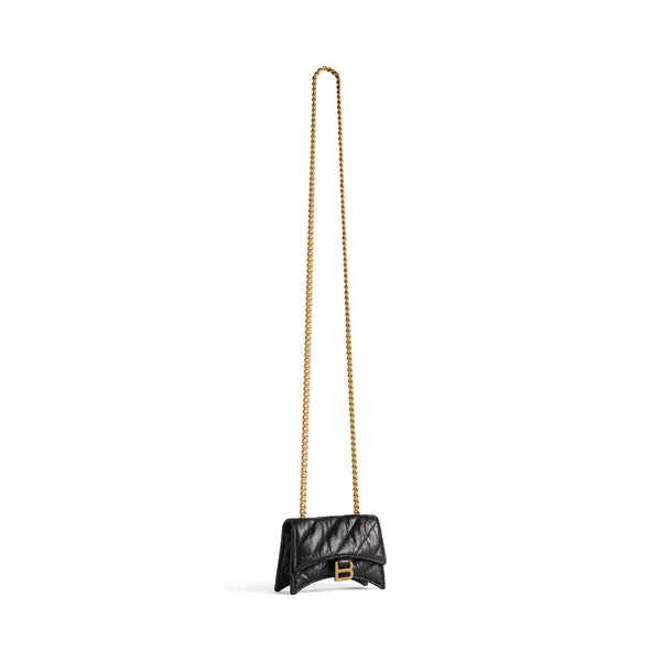 Crush Mini Chain Bag Quilted in Black
