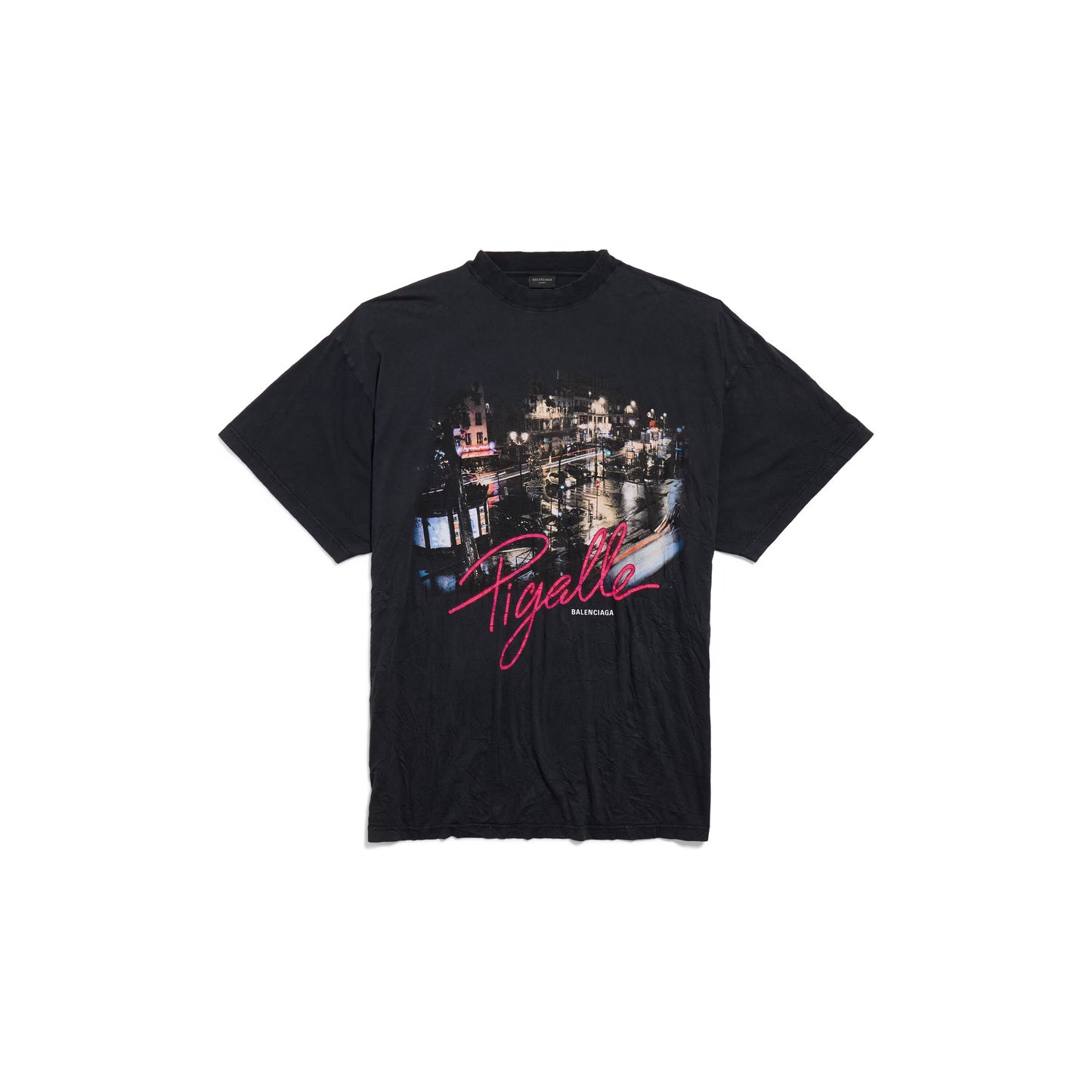 Balenciaga Pigalle T-shirt Oversized in Black Faded