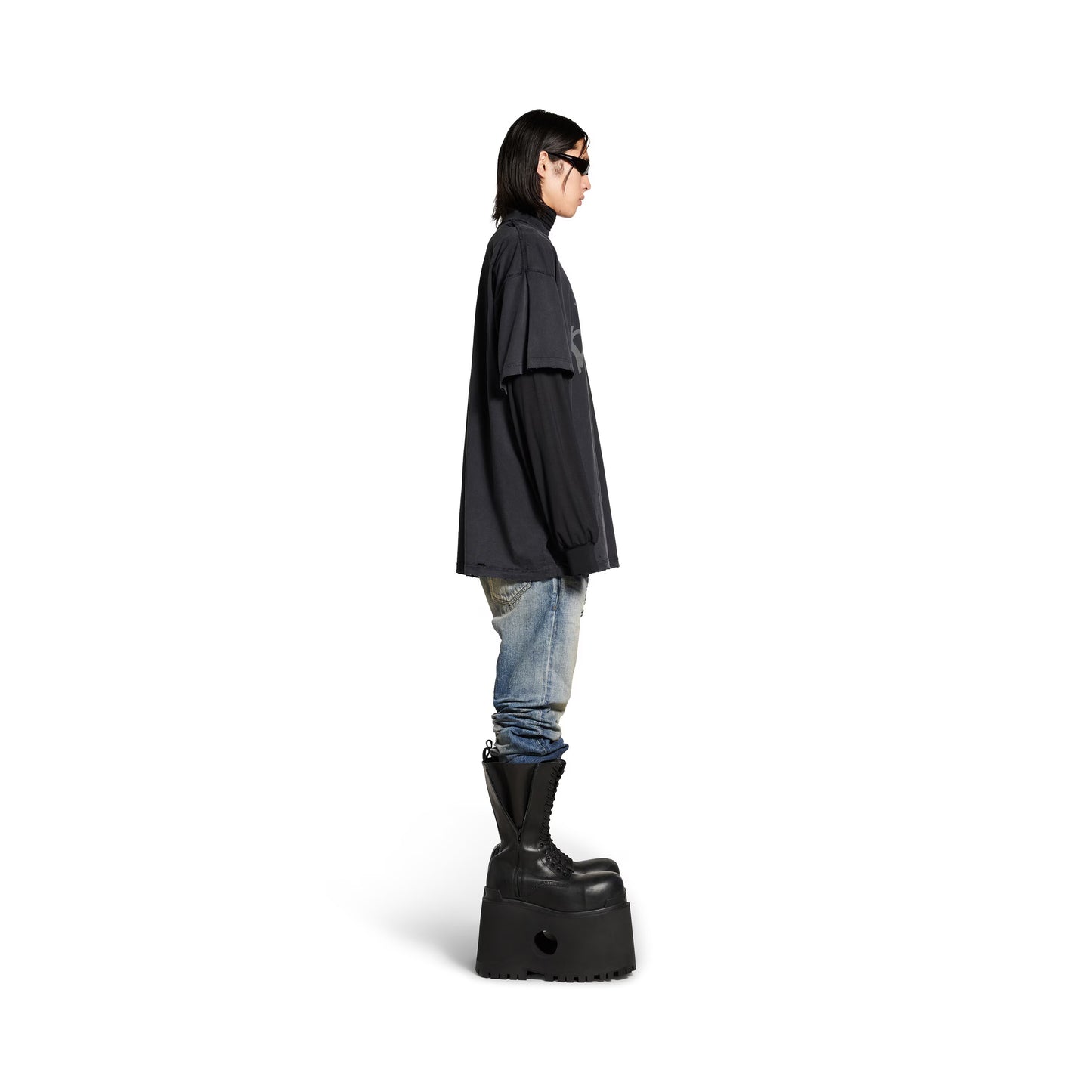 Balenciaga 3B Liquefied T-shirt Oversized in Black/grey