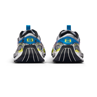 Women's Balenciaga Stapler Sneaker in Grey/blue/pink/neon Yellow/white