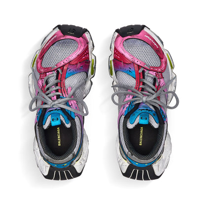 Women's Balenciaga Stapler Sneaker in Grey/blue/pink/neon Yellow/white
