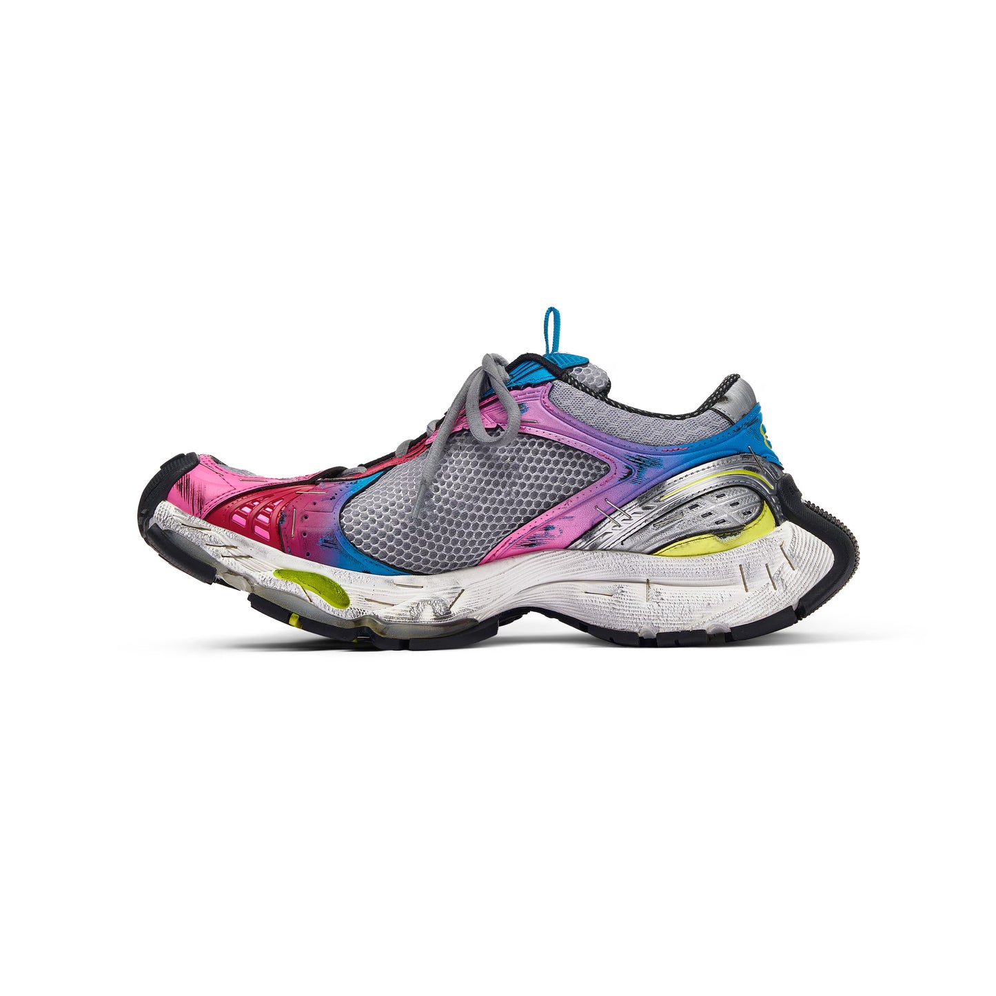 Women's Balenciaga Stapler Sneaker in Grey/blue/pink/neon Yellow/white
