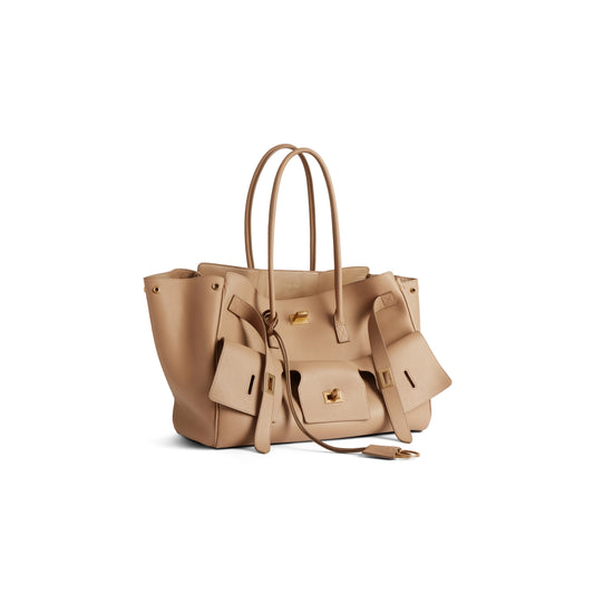 Balenciaga Bel Air Medium Carry All Bag in Latte