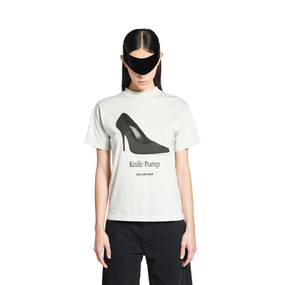 Balenciaga Knife Pump T-shirt Small Fit in Dirty White