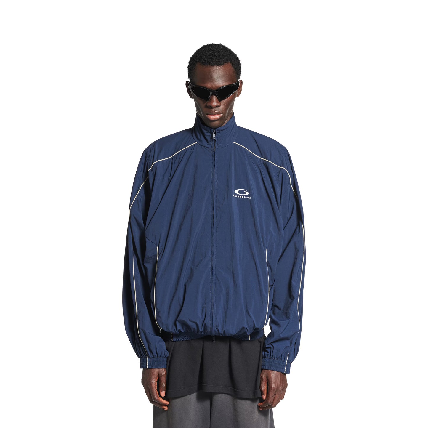 Balenciaga Loop Sports Icon Large Tracksuit Jacket in Navy