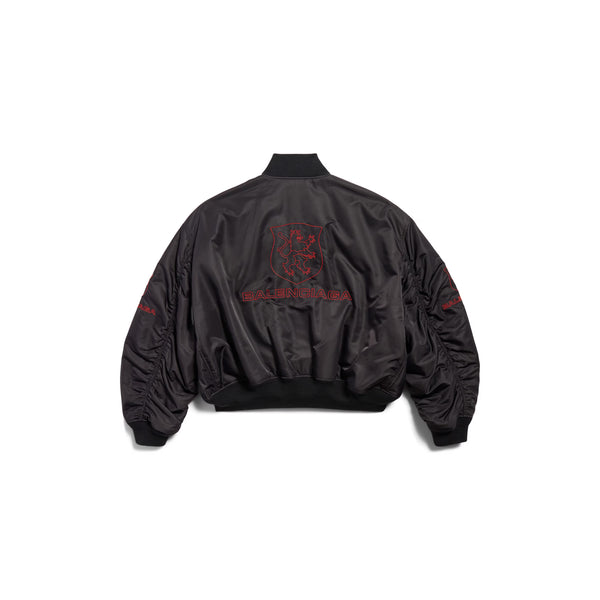 Lion Club Varsity Jacket in Black