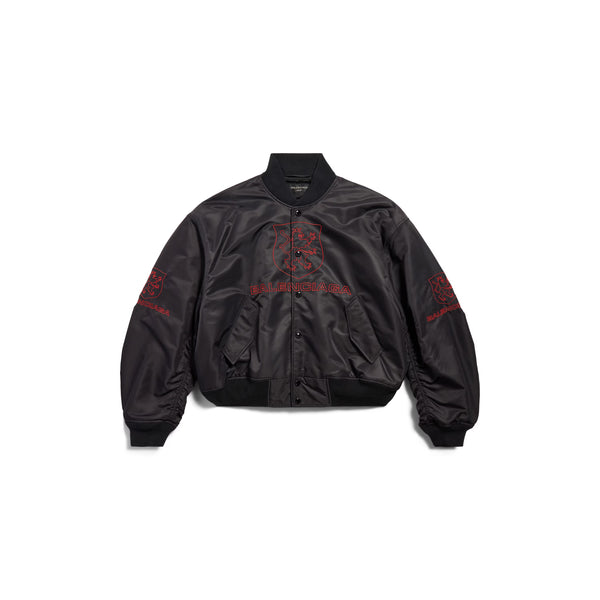 Lion Club Varsity Jacket in Black