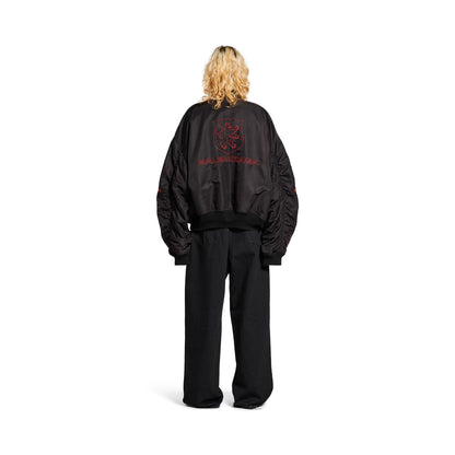 Balenciaga Lion Club Varsity Jacket in Black