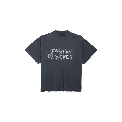 Balenciaga Fashion Designer Oversized T-shirt in Faded Black