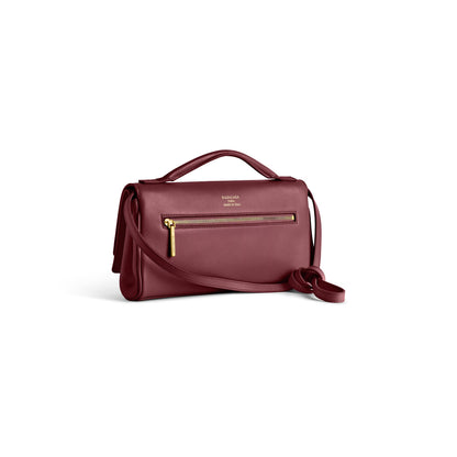Balenciaga Bel Air Small Clutch On Strap in Dark Burgundy