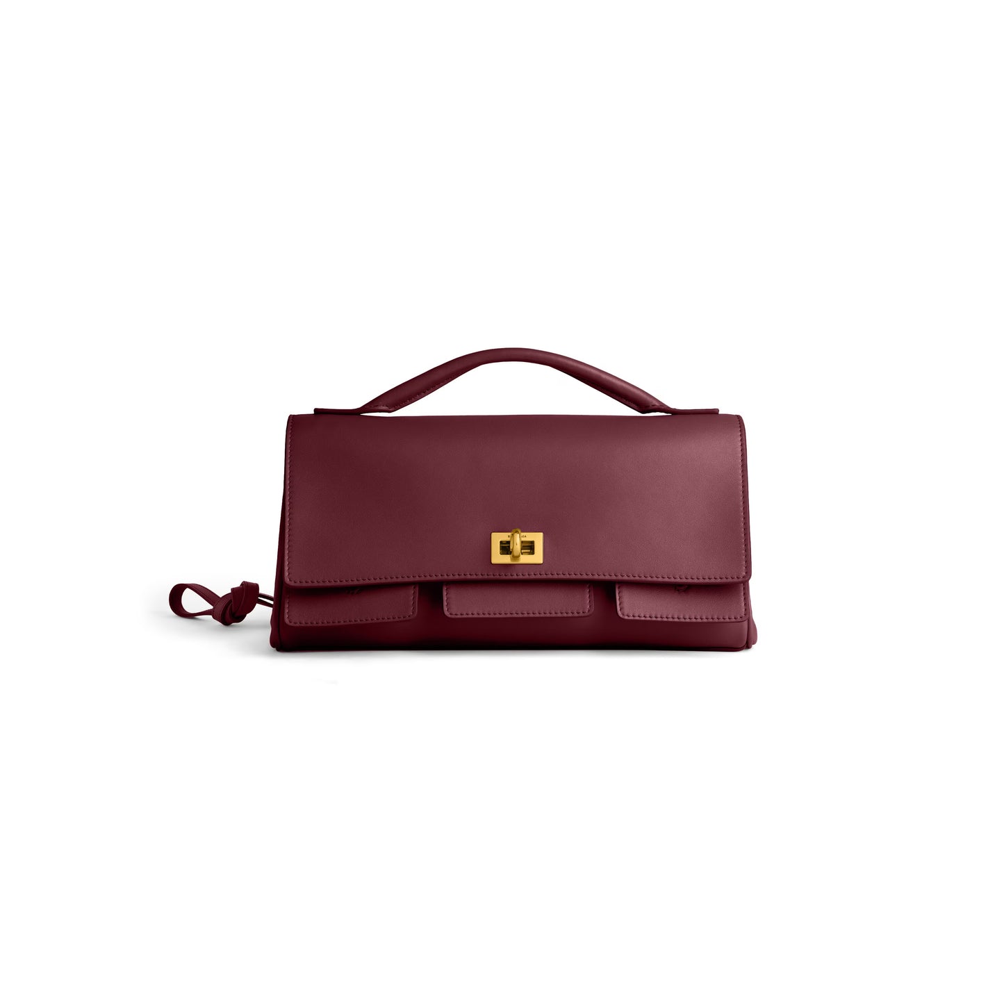 Balenciaga Bel Air Small Clutch On Strap in Dark Burgundy