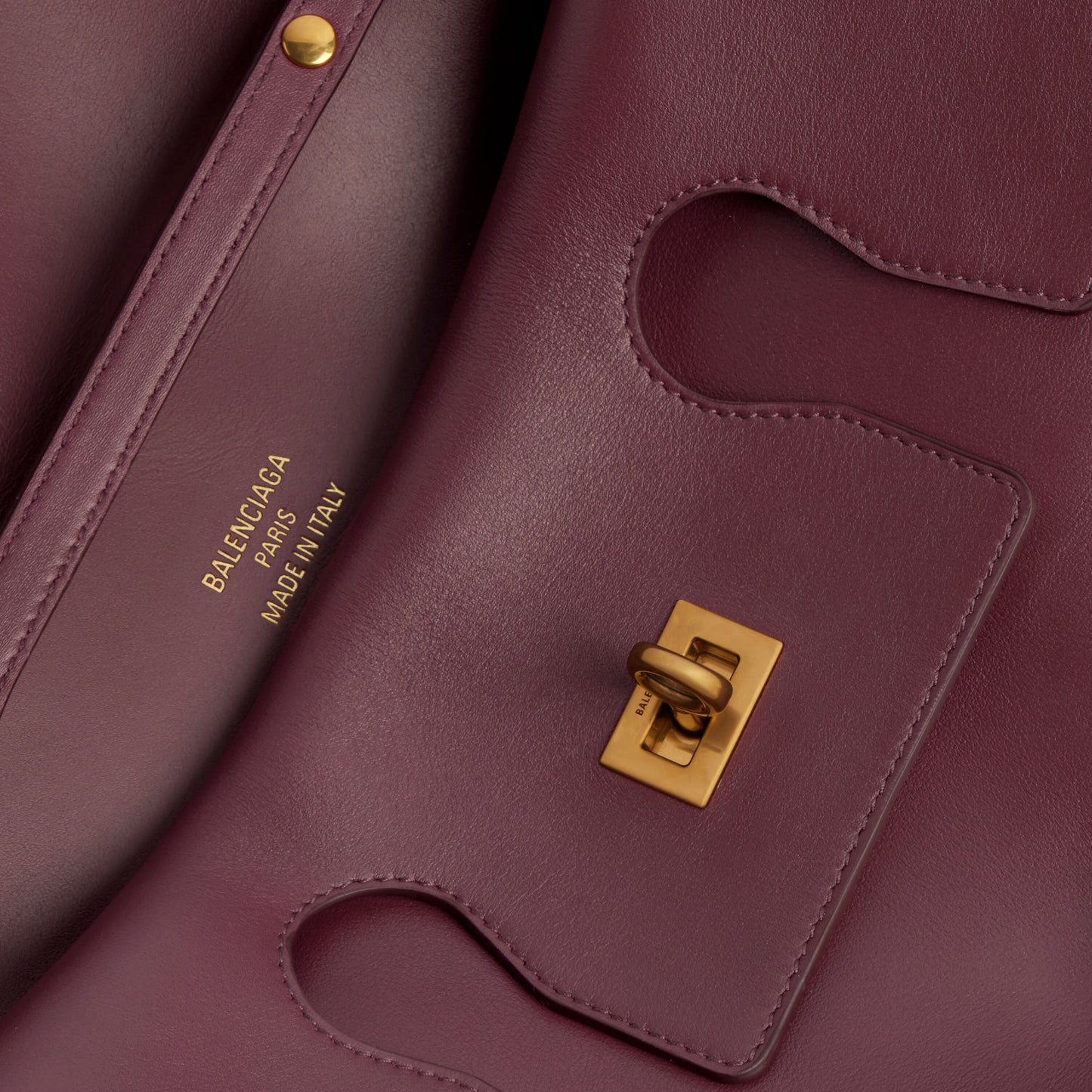 Balenciaga Bel Air Small Clutch On Strap in Dark Burgundy